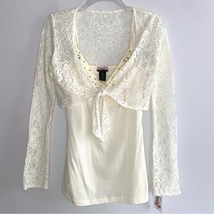 NWT Y2K tank & cropped tie front cardigan